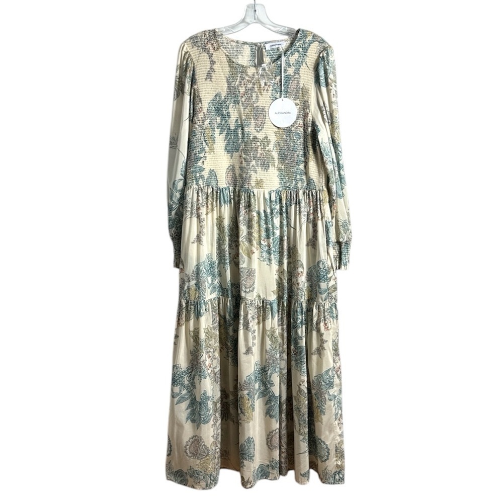 NWT Alessandra Juliette‎ Aster Long Sleeve Floral Paisley Midi/Maxi Dress Large